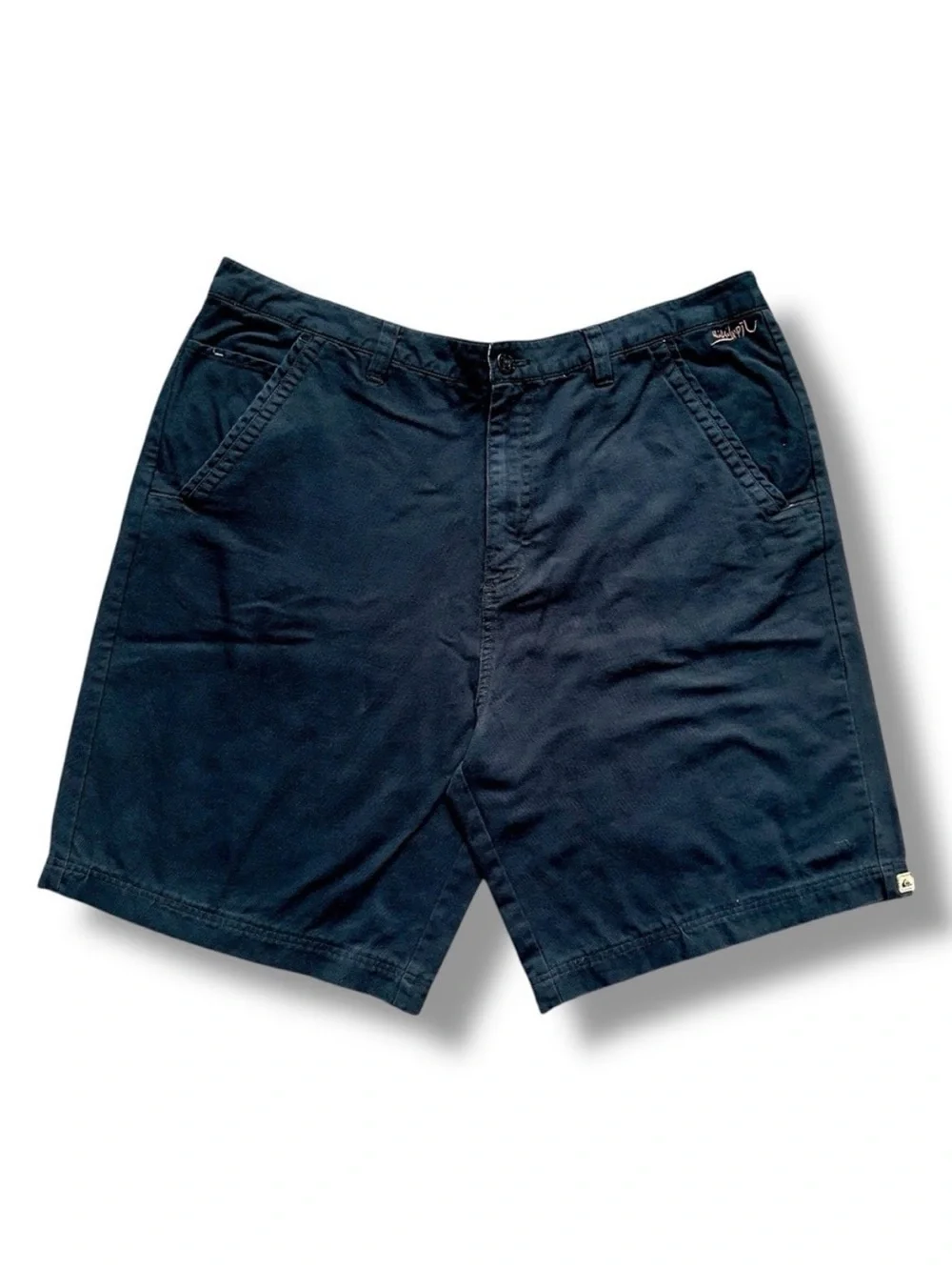 Quiksilver Edition Black Twill Cotton Shorts Men's Size 40 Summer Surfer Skater